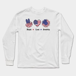 Peace Love America Long Sleeve T-Shirt